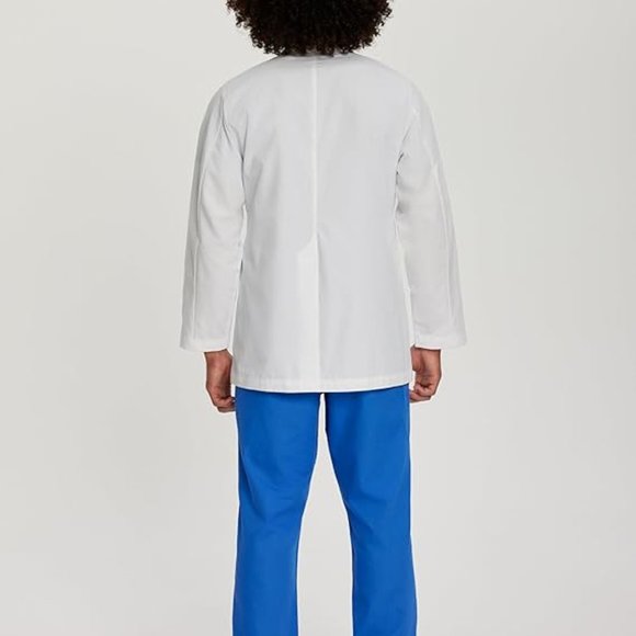 Mens Lab Coat Consultation Scrub Jacket 46 White Landau 3224 Relaxed Fit XL - Picture 9 of 11